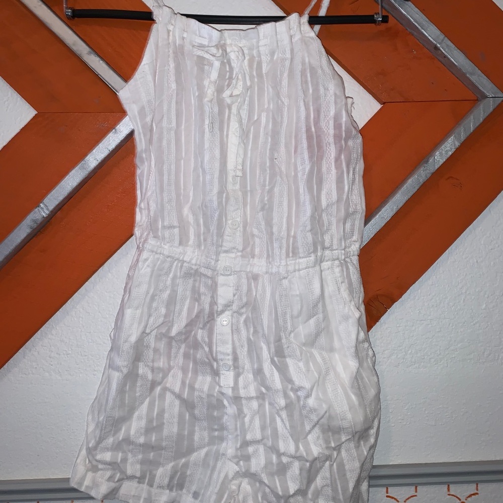 White Striped Romper